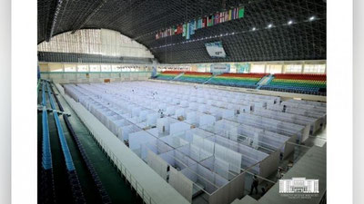 Изрображение 'В Ташкенте спешно переоборудуют спорткомплексы в госпитали (фото)'