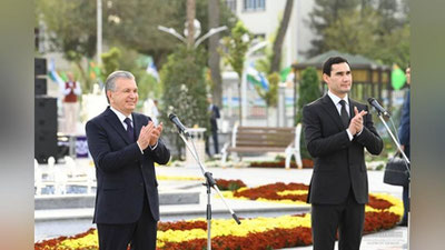 Изрображение 'Главы Узбекистана и Туркменистана дали старт строительству Зоны приграничной торговли «Хорезм – Дашогуз»'