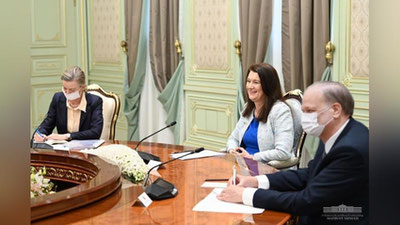 Изрображение 'Президент Узбекистан принял председателя ОБСЕ Анн Линде'