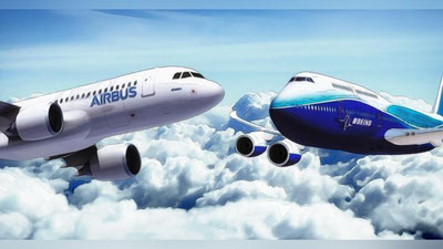Изрображение 'Airbus мило поздравила конкурентов из Boeing со 100-летием'
