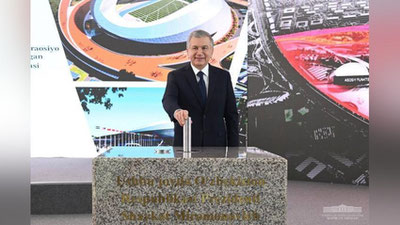 'Shavkat Mirziyoev Olimpiya shaharchasi qurilishiga tamal toshini qo`ydi'ning rasmi