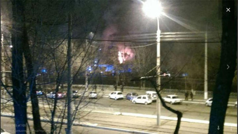 Изрображение 'В районе Северного вокзала горит почта (Видео)'