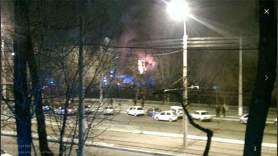 Изрображение 'В районе Северного вокзала горит почта (Видео)'