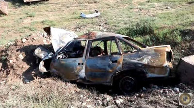 Изрображение 'Четыре человека сгорели в "Нексии" в Самаркандской области'