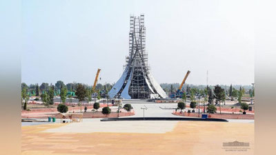 Изрображение 'Появилось фото строящегося комплекса "Истиклол" в честь 30-летия Независимости'