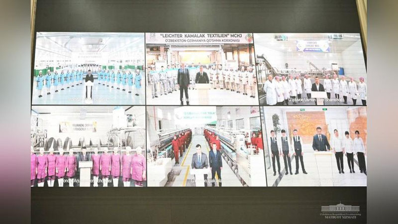 Изрображение 'Президент принял участие в запуске 6 новых предприятий в Бухарской области'