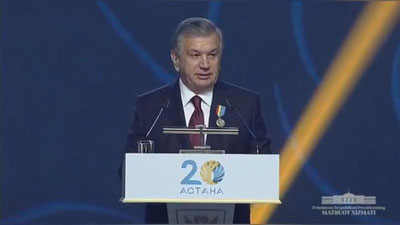Изрображение 'ВИДЕО: ПОЗДРАВЛЕНИЕ ШАВКАТА МИРЗИЁЕВА В СВЯЗИ С 20-ЛЕТИЕМ АСТАНЫ'
