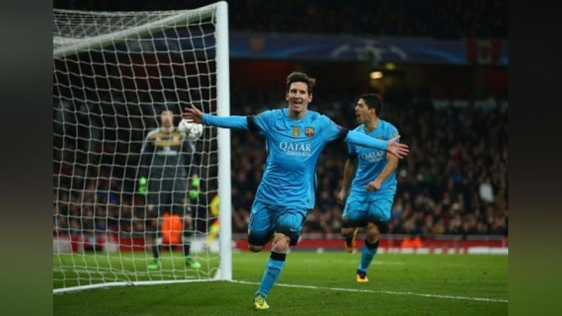 Изрображение 'Дубль Месси помог "Барселоне" победить "Арсенал" в первом матче 1/8 финала Лиги чемпионов'