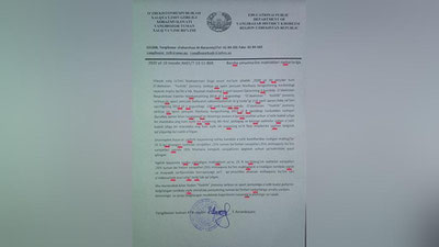 '40dan ortiq imloviy xato bilan rasmiy xat chiqargan Yangibozor tumani XTB mudiri ogohlantirildi, uni tayyorlagan metodistga xayfsan berildi'ning rasmi