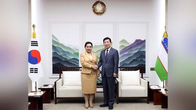 'Tanzila Narbaeva Koreya Respublikasi Milliy Assambleyasi Spikeri bilan muzokara o`tkazdi'ning rasmi