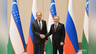 'Шавкат Мирзиёев Сергей Лавровни қабул қилди'ning rasmi