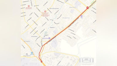 Изрображение 'Еще один участок улицы закрыт из-за строительства трехуровневого моста'