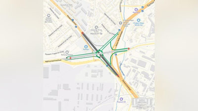 Изрображение 'Частично открыто движение около новой трехуровневой развязки'