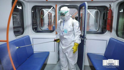 Изрображение 'Дезинфекция в ташкентском метро: видеорепортаж'