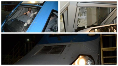 Изрображение 'Из-за куска бетона оказался поврежден поезд “Афросиёб”'