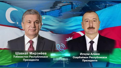 Изрображение 'Шавкат Мирзиёев поздравил Ильхама Алиева с окончанием военных действий в Нагорном Карабахе'