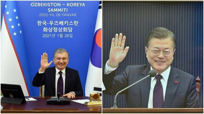 'O`zbekiston va Koreya Prezidentlarining onlayn sammiti bo`lib o`tdi(foto)'ning rasmi