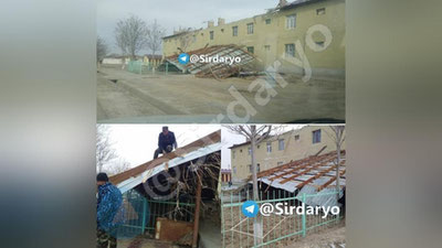 'Xovosda esgan kuchli shamol ko`p-qavatli uy-joylarning tom qismini uchirib yubordi (foto)'ning rasmi