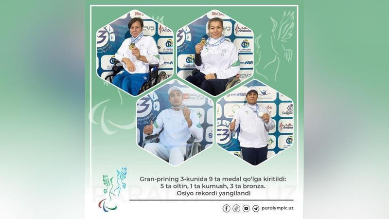 'Dubaydan xushxabar: Gran-prida yana 9ta medal, shundan 5 tasi oltin. Osiyo rekordi ham yangilandi'ning rasmi