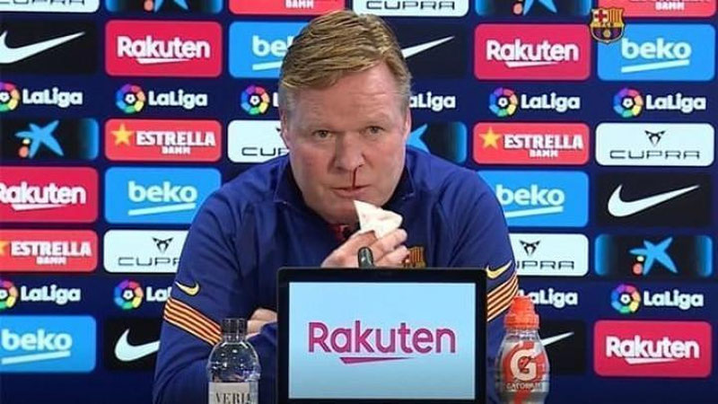 '«Barcelona» bosh murabbiyi Ronald Kuman matbuot anjumanini muddatidan oldin yakunladi'ning rasmi