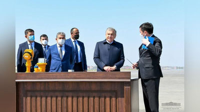 Изрображение 'Президент побывал на стройплощадке аэропорта Самарканда (фото)'