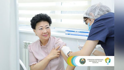 Изрображение 'Министр дошкольного образования Агриппина Шин вакцинировалась от коронавируса'