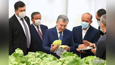 'Shavkat Mirziyoev Paxtaobod tumanidagi innovasion issiqxonalar faoliyati bilan tanishdi (foto)'ning rasmi