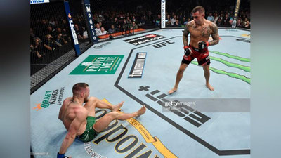 Изрображение 'Конор Макгрегор сломал ногу и проиграл бой с Дастином Порье (видео 18+)'