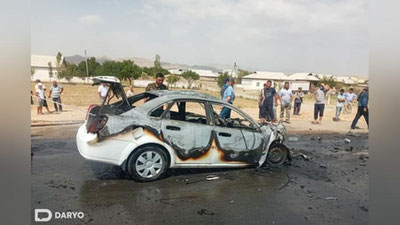 Изрображение 'В Кашкадарье после ДТП загорелась "Ласетти": 4 человека погибли на месте (видео)'