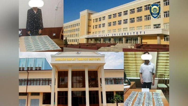 'Ikki viloyatda abiturientlarni o`qishga kiritib qo`yishni va`da qilgan institut hisobchisi va talaba ushlandi'ning rasmi