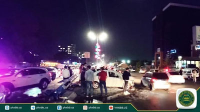 Изрображение 'В Чиланзарском районе 21-летний водитель "Нексии" снес фонарный столб'