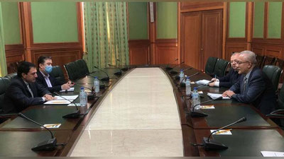 'O`zbekistonning Afg`oniston bo`yicha maxsus vakili Eron elchisi bilan uchrashdi'ning rasmi