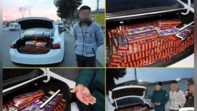 'Самарқандда "Malibu"га яширилган кўп миқдорли пиротехника воситалари аниқланди'ning rasmi