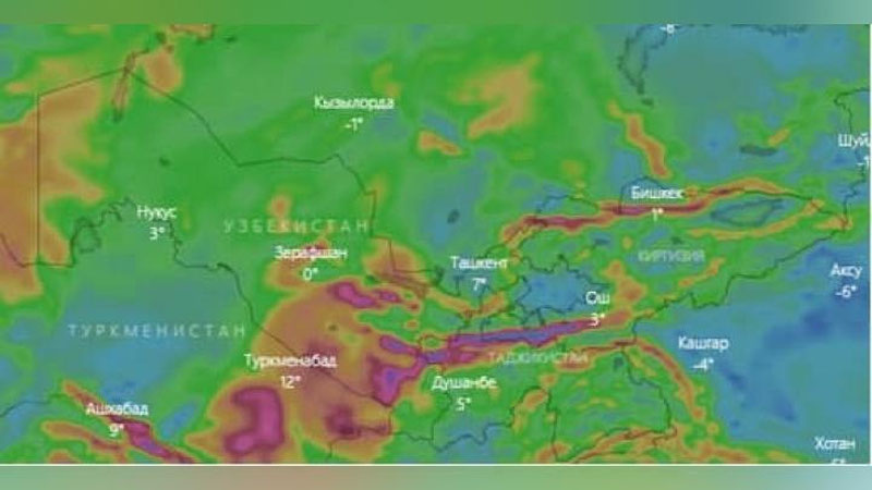 Изрображение 'В Узгидромете пообещали очень ветреную погоду в ближайшие дни'