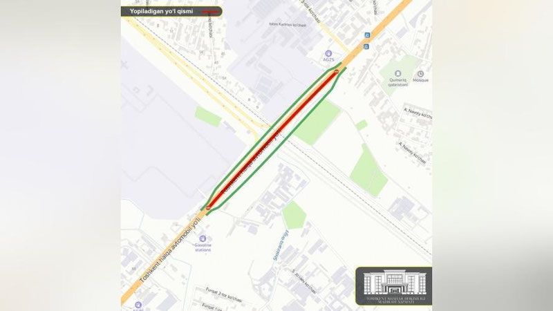 Изрображение 'В Ташкенте закрывается один из автомобильных мостов через ТКАД'