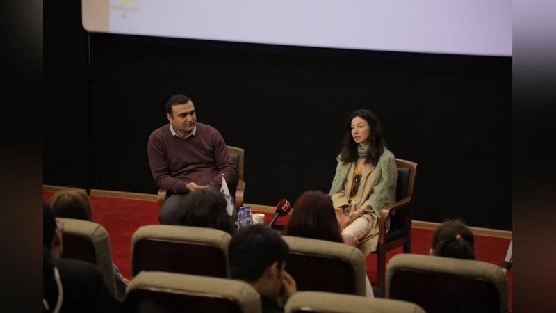 Изрображение 'В Ташкентском филиале ВГИК прошла встреча с российской актрисой Еленой Поляковой'