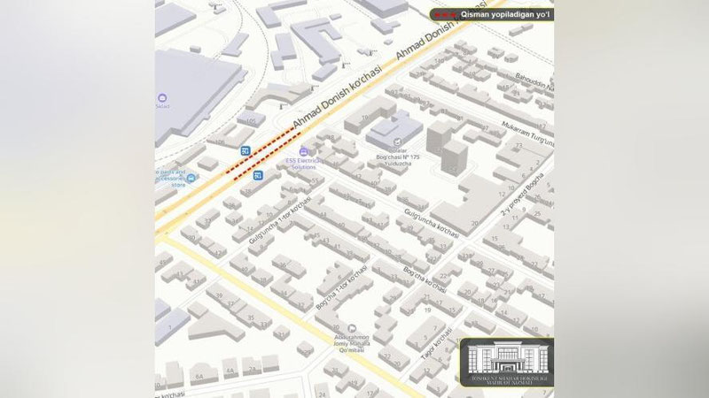 Изрображение 'На улице Ахмада Дониша в Ташкенте началось строительство надземного пешеходного моста'