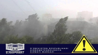 Изрображение 'Узгидромет предупредил о сильном ветре в ближайшие два дня'