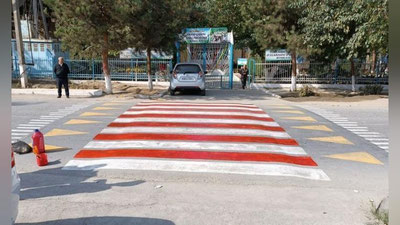 Изрображение 'Необычные пешеходные переходы появились в Фергане'