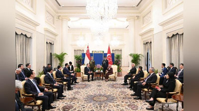 Изрображение 'Президент Узбекистана провел переговоры с руководством Сингапура'