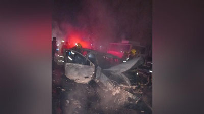 Изрображение 'В Ташкенте в результате ДТП сгорел "Tracker": трое человек пострадали'