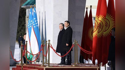 Изрображение 'В Бишкеке состоялась церемония официальной встречи Президента Узбекистана'