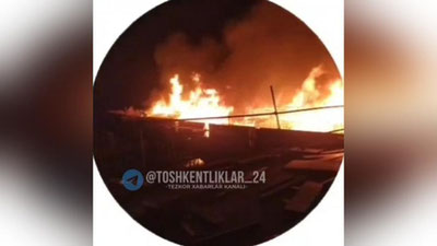 Изрображение 'В Самарканде горело строящееся здание (видео)'