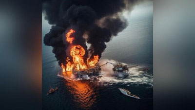 Изрображение 'В Мексиканском заливе вспыхнула нефтегазовая платформа (видео)'
