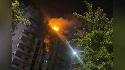 Изрображение 'В строящемся доме в Мирабадском районе Ташкента произошел пожар (видео)'