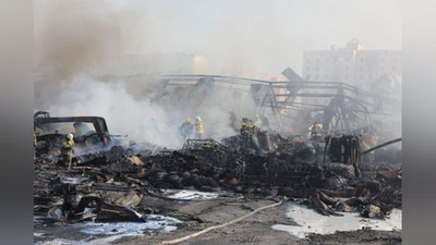 Изрображение 'Возбуждено уголовное дело по факту взрыва и пожара на складе в Ташкенте'
