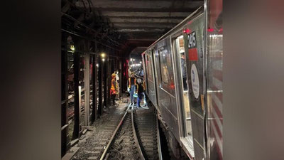 Изрображение 'При столкновении двух поездов в метро Нью-Йорка пострадали 24 человека'
