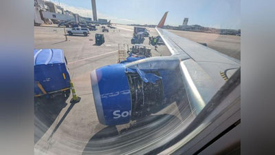 Изрображение 'Обшивка двигателя оторвалась у Boeing во время взлета в США (видео)'