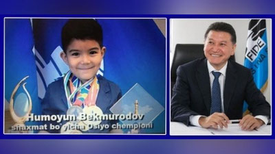 Изрображение 'ГЛАВА ФИДЕ ПОЗДРАВИЛ ЮНОГО РЕКОРДСМЕНА ИЗ УЗБЕКИСТАНА'