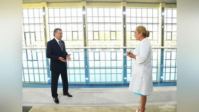 'Prezident Xonobod sihatgohini borib ko`rdi'ning rasmi